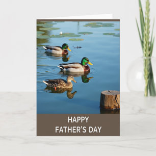 Tarjeta dulce del día del padre de patos esmeralda