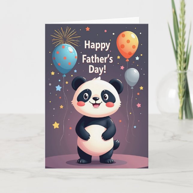 Tarjeta dulce del Día del Padre Panda (Anverso)