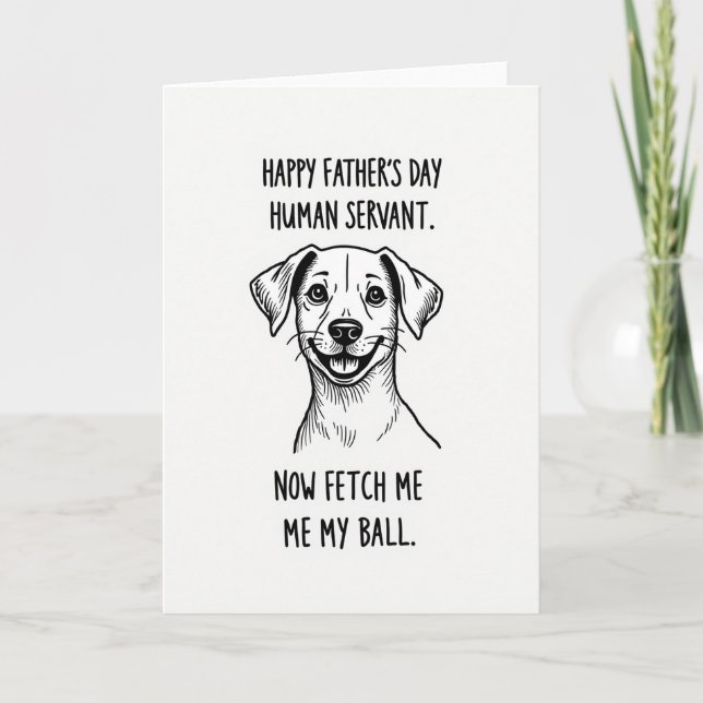 Tarjeta dulce del día del padre para perros (Anverso)
