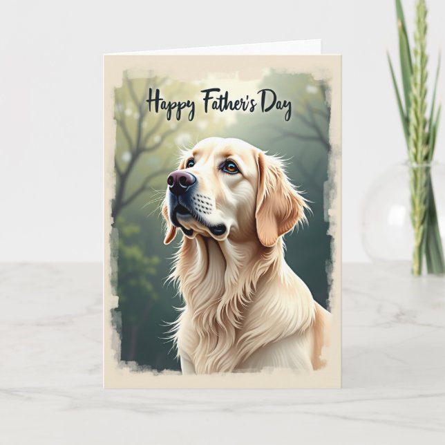 Tarjeta dulce del Día del Padre Retriever (Anverso)