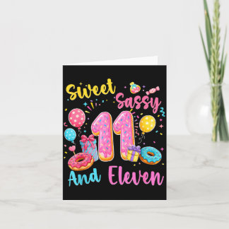 Tarjeta Dulce descarada y once cumpleaños 11 dulces donas