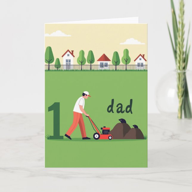Tarjeta Dulce Día del Padre para el Césped (Anverso)