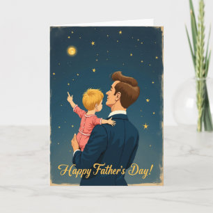 Tarjeta Dulce Día del Padre para Mirar la Luna