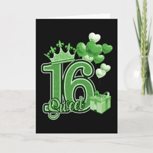 Tarjeta Dulce Dieciséis Aniversario Verde