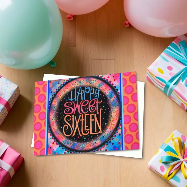 Tarjeta Dulce Dieciséis Divertido Día de Nacimiento Modern (Subido por el creador)