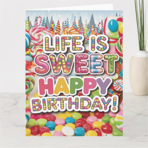Tarjeta Dulce diseño de cumpleaños de Candyland - Diversió