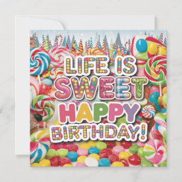 Tarjeta Dulce diseño de cumpleaños de Candyland - Diversió
