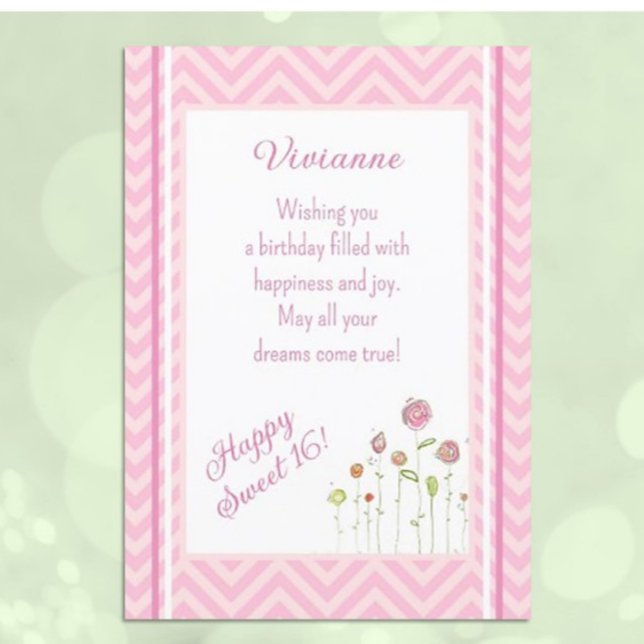 Tarjeta Dulce dulce lindo y personalizado de 16 cumpleaños (Subido por el creador)