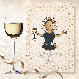 Tarjeta Dulce Étnica Personalizado Vino Blanco Cumpleaños