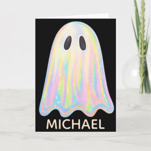 Tarjeta Dulce Fantasma de Arcoíris Pastel   Espeluznante E