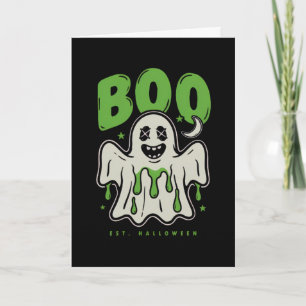 Tarjeta Dulce Fantasma de Halloween BOO Slime