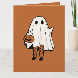 Tarjeta Dulce fantasma de Halloween con calcetines Hallowe