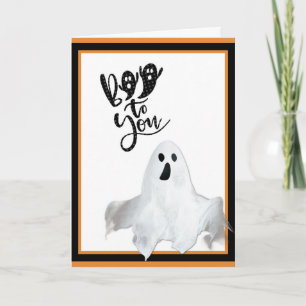 Tarjeta Dulce Fantasma de Halloween Te Saludo Divertido