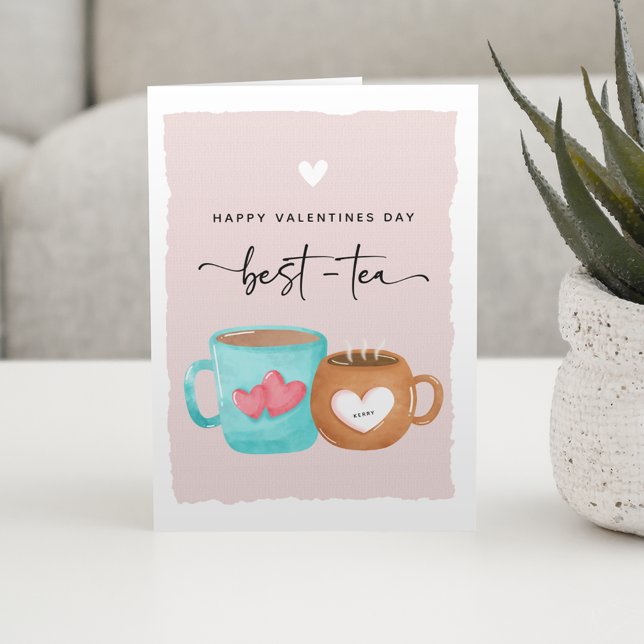 Tarjeta Dulce Feliz Día de San Valentín Mejor-Té (Subido por el creador)