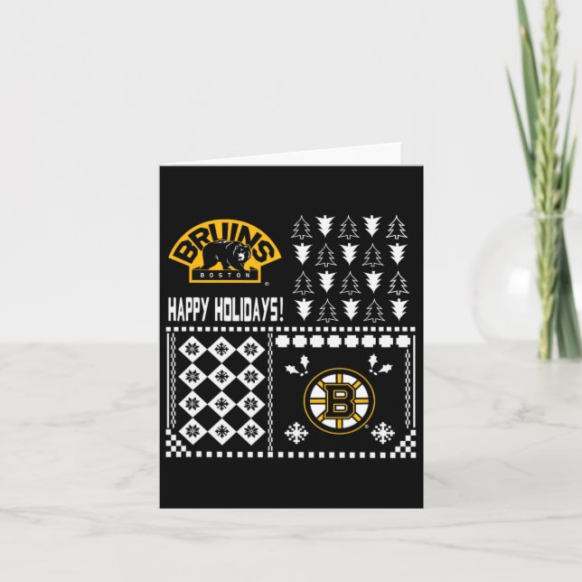 Tarjeta Dulce feriado de Navidades feos en Boston Bruins (Anverso)