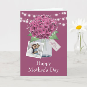 Tarjeta Dulce Foto Floral Rosa Día de la Madre Feliz
