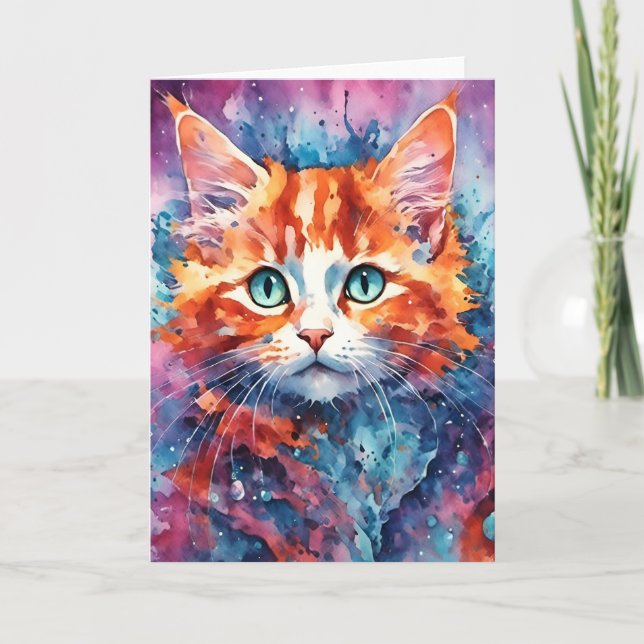 Tarjeta Dulce Ginger Ginger Kitten Watercolor Todas Las Oc (Anverso)
