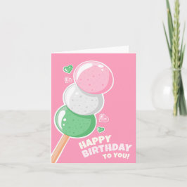 Tarjeta Dulce Hanami Dango Feliz cumpleaños
