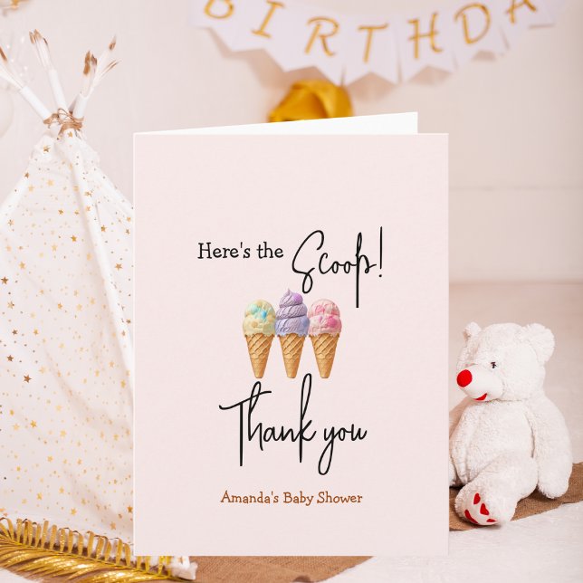 Tarjeta Dulce helado verano aquí Scoop Baby Shower (Subido por el creador)