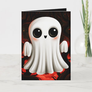 Tarjeta Dulce ilustración de Halloween de fantasma