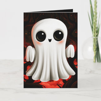 Tarjeta Dulce ilustración de Halloween de fantasma