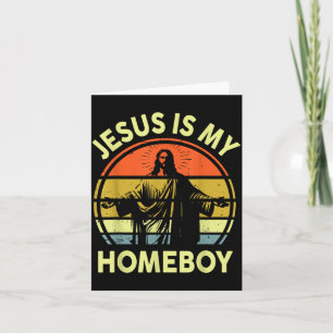 Tarjeta Dulce Jesús Homeboy Retro Cristiano Religioso