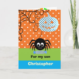 Tarjeta Dulce Laberinto de Calabaza Naranja Feliz Hallowee