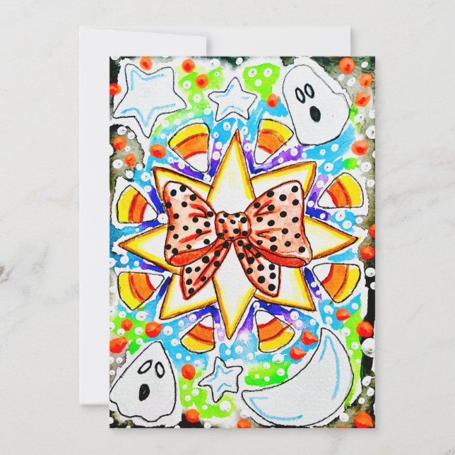 Tarjeta Dulce maíz de Halloween lindo (Anverso)