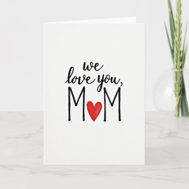 Tarjeta Dulce Mamá Carta de Corazón Bermellón (Anverso)