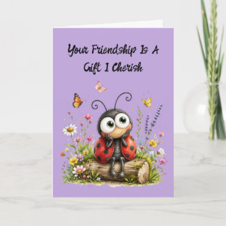 Tarjeta Dulce Mariquita Vintage "Tu Amistad"