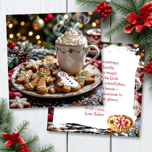 Tarjeta Dulce Navidad Personalizada Café y Galletas