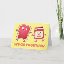 Tarjeta Dulce pan y mermelada dibujo animado de San Valent