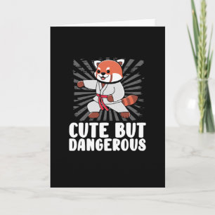Tarjeta Dulce panda de karate rojo