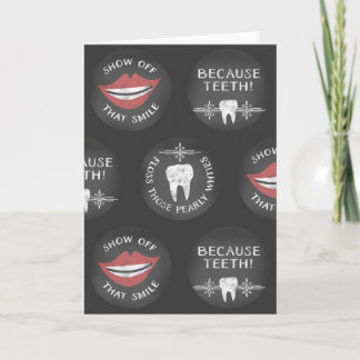 Tarjeta Dulce patrón de dentista - divertido higienista de