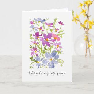 Tarjeta Dulce Pensamiento de Ti Acuarela Floral