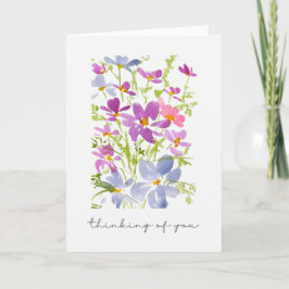 Tarjeta Dulce Pensamiento de Ti Acuarela Floral