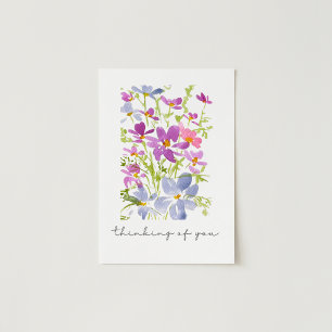 Tarjeta Dulce Pensamiento en Ti Acuarela Floral