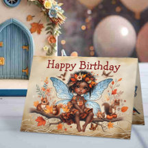 Dulce pequeña princesa hada africana Feliz Cumplea