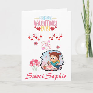 Tarjeta Dulce pequeño artista día de San Valentín niños