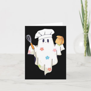 Tarjeta Dulce pequeño chef fantasma divertida señora almue