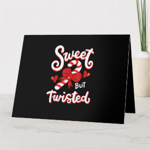Tarjeta Dulce Pero Divertido Santa De Caramelo De Navidad