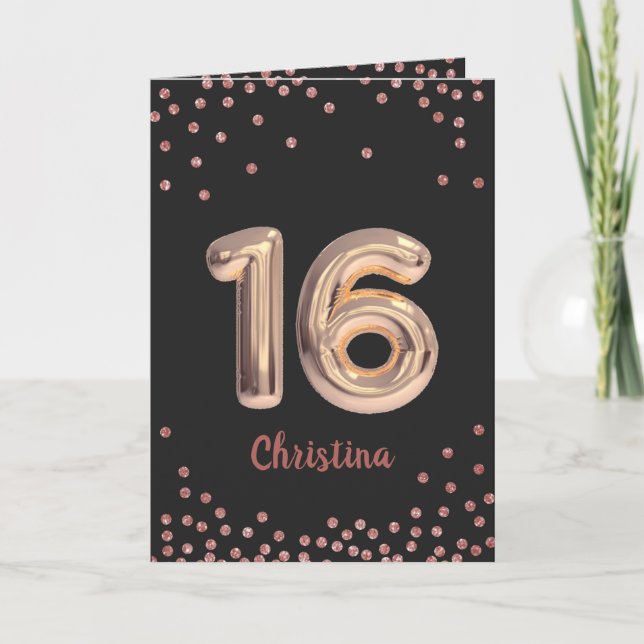 Tarjeta Dulce personalizado 16 Feliz 16 cumpleaños Purpuri (Anverso)