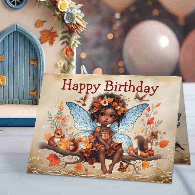 Tarjeta Dulce princesa africana de hadas feliz cumpleaños (Subido por el creador)