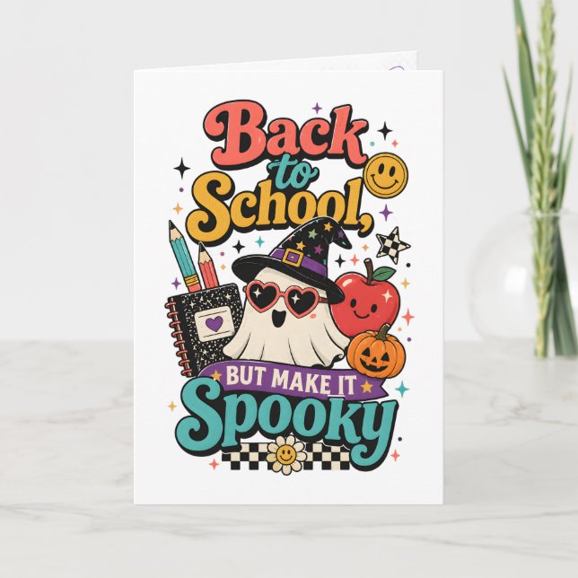 Tarjeta Dulce profesor de Summerween de regreso a clases e (Anverso)