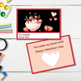 Tarjeta Dulce Red Strawberry Ice Cream Classroom Valentine