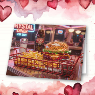 Tarjeta Dulce Restaurante Retro Feliz Día de San Valentín 