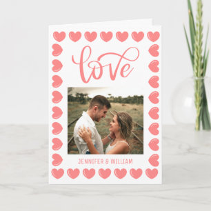 Tarjeta Dulce Romance Corazón Rosa Foto San Valentín 