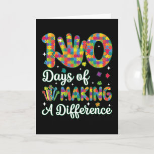 Tarjeta Dulce rompecabezas de 100 días haciendo una difere
