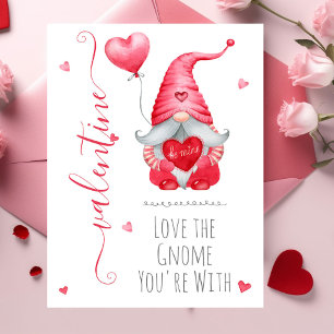 Tarjeta Dulce San Valentín Amo al Gnomo con Quien Estás