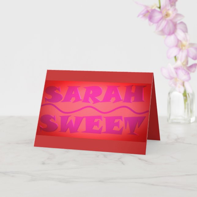Tarjeta Dulce Sarah colores cálidos rosa y naranja quemado (Orquídea)